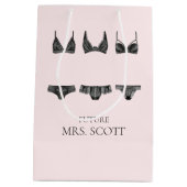 Pink-schwarzes Brautparty Mittlere Geschenktüte (Rückseite)