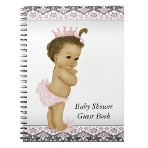 Pink-schwarzes Gästebuch für Baby-Partys Notizblock