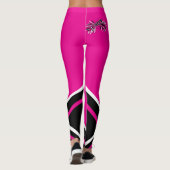Pink, Schwarzweiss-Cheerleader-Megaphon Leggings (Rückseite)