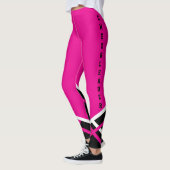 Pink, Schwarzweiss-Cheerleader-Megaphon Leggings (Links)