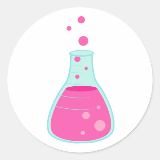 Pink Science Beaker Runder Aufkleber (Vorderseite)