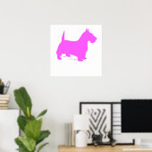 Pink Scottie Silhouette Poster (Heimbüro)