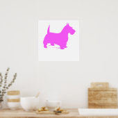 Pink Scottie Silhouette Poster (Küche)
