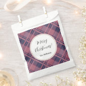 Pink Scottish Lady Tartan Pattern Merry Christmas Geschenktütchen (Ausgeschnitten)