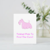 Pink Scottish Terrier Postkarte (Stehend Vorderseite)