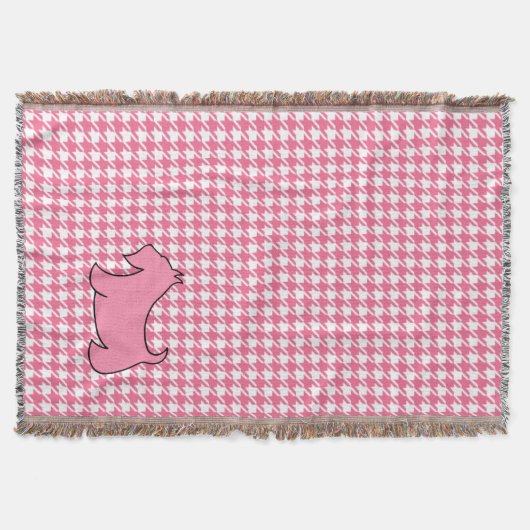 Pink Scottish Terrier Scotty Dog Bedroom Blanket Decke (Vorderseite)