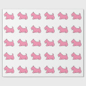 Pink Scottish Terrier Wrapping Paper Geschenkpapier (Flach)