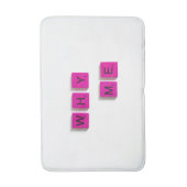 Pink Scrabble Tile Bath Mat - Spielend & gemütlich Badematte (Vorderseite Vertikal)