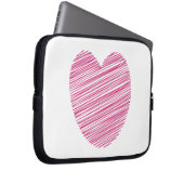 Pink Scribble Heart Laptopschutzhülle (Vorne Rechts)
