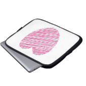 Pink Scribble Heart Laptopschutzhülle (Vorne Knopf)