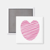 Pink Scribble Heart Magnet (Vorderseite/Rückseite)