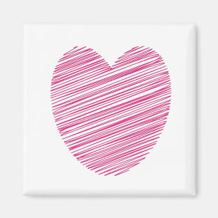 Pink Scribble Heart Magnet