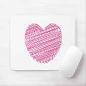 Pink Scribble Heart Mousepad (Mit Mouse)