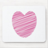Pink Scribble Heart Mousepad (Vorne)