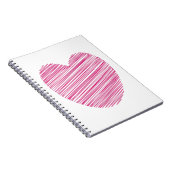 Pink Scribble Heart Spiral Notebook Notizblock (Rechte Seite)
