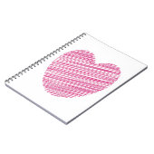 Pink Scribble Heart Spiral Notebook Notizblock (Linke Seite)