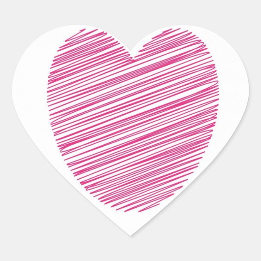 Pink Scribble Heart Stickers (Vorderseite)