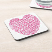 Pink Scribble Heart Untersetzer (Linke Seite)