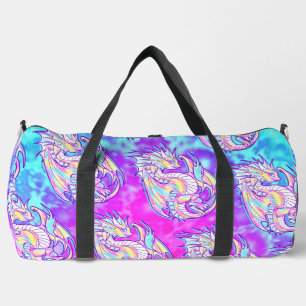 Pink Scribble Niedlich Girly Dragon Wyvern Inugami Duffle Bag