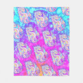 Pink Scribble Niedlich Girly Dragon Wyvern Inugami Fleecedecke (Vorderseite)