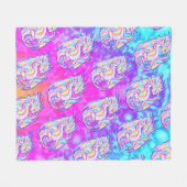 Pink Scribble Niedlich Girly Dragon Wyvern Inugami Fleecedecke (Vorderseite (Horizontal))