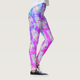 Pink Scribble Niedlich Girly Dragon Wyvern Inugami Leggings