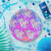 Pink Scribble Niedlich Girly Dragon Wyvern Inugami Pappteller (Party)