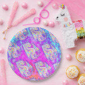 Pink Scribble Niedlich Girly Dragon Wyvern Inugami Pappteller (Party)