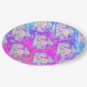 Pink Scribble Niedlich Girly Dragon Wyvern Inugami Pappteller (Schrägansicht)