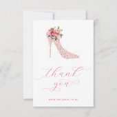 Pink-Script-Brautparty Dankeskarte (Vorderseite)