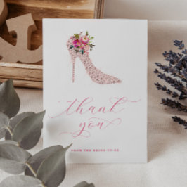 Pink-Script-Brautparty Dankeskarte