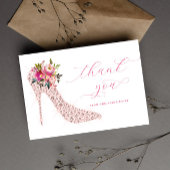 Pink-Script-Brautparty Dankeskarte