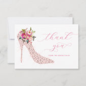 Pink-Script-Brautparty Dankeskarte (Vorderseite)