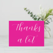Pink Script Business Thank You Note Card Dankeskarte (Stehend Vorderseite)