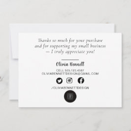 Pink Script Business Thank You Note Card Dankeskarte