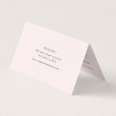 Pink Script Calligraphy Aftercare Instruktion Visitenkarten (Rückseite)