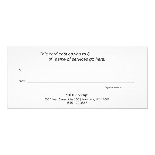 Pink Script Calligraphy Salon Sp aGift Zertifikat Werbekarte (Hinten)