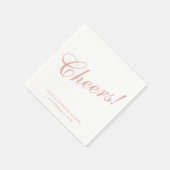 Pink Script Cheers! Brautparty Wedding Custom Serviette (Ecke)