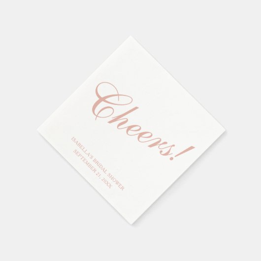 Pink Script Cheers! Brautparty Wedding Custom Serviette (Ecke)