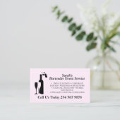 Pink Script Cocktail Bartender Service Visitenkarte (Stehend Vorderseite)