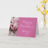 Pink Script floral Muttertag Karte (Gelbe Blume)