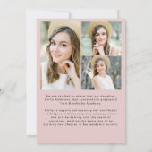 Pink Script Graduate Foto Abschluss Einladung (Rückseite)