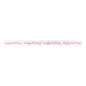 Pink Script Happy Holidays Weihnachtstypografie Satinband (Vorderseite)