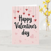 Pink Script Happy Valentines Day Card Karte (Gelbe Blume)