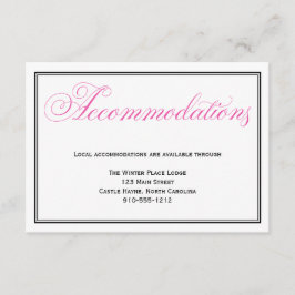 Pink Script Hochzeitsunterkünfte - Detailkarte Begleitkarte