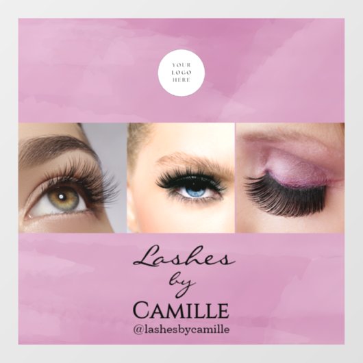 Pink Script Logo Photo Makeup Studio Window  Fensteraufkleber (Blatt)