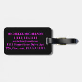 Pink Script Mit Monogramm Gepäckanhänger (Rückseite horizontal)