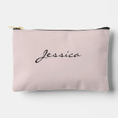 Pink Script Name Minimal Modern Travel Cosmetic Zubehörtasche (Vorderseite)