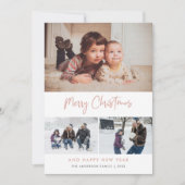 Pink Script Stars Weihnachten 3 Foto Collage (Vorderseite)