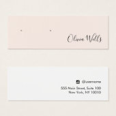 Pink Script Stud Earring Juwelier Display Card (Vorne & Hinten)